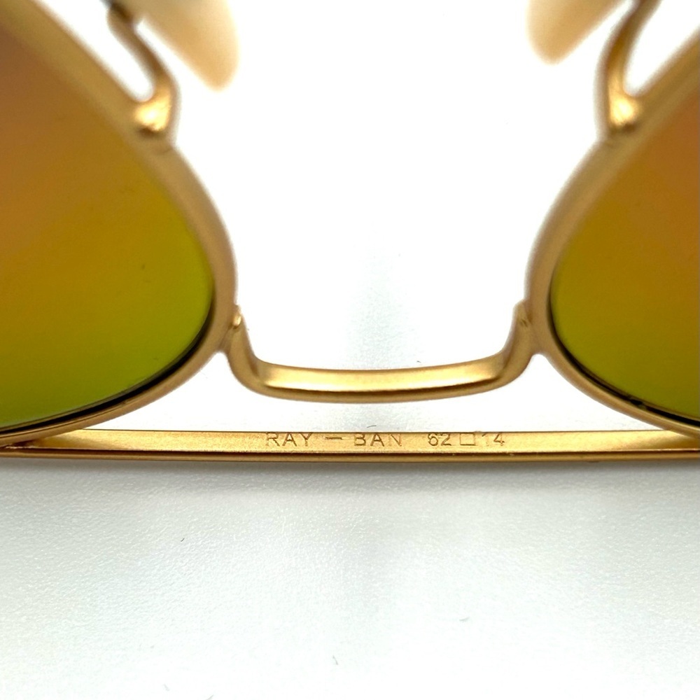 Ray-Ban Aviator Sunglasses RB3026 62-14mm Gold frame/Cyclamen Pink Flash 201 - Picture 4 of 10